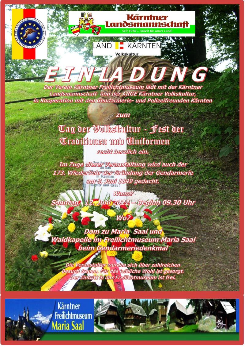 Gendarmeriegedenkstunde eröffnet Tag der Volkskultur 2022